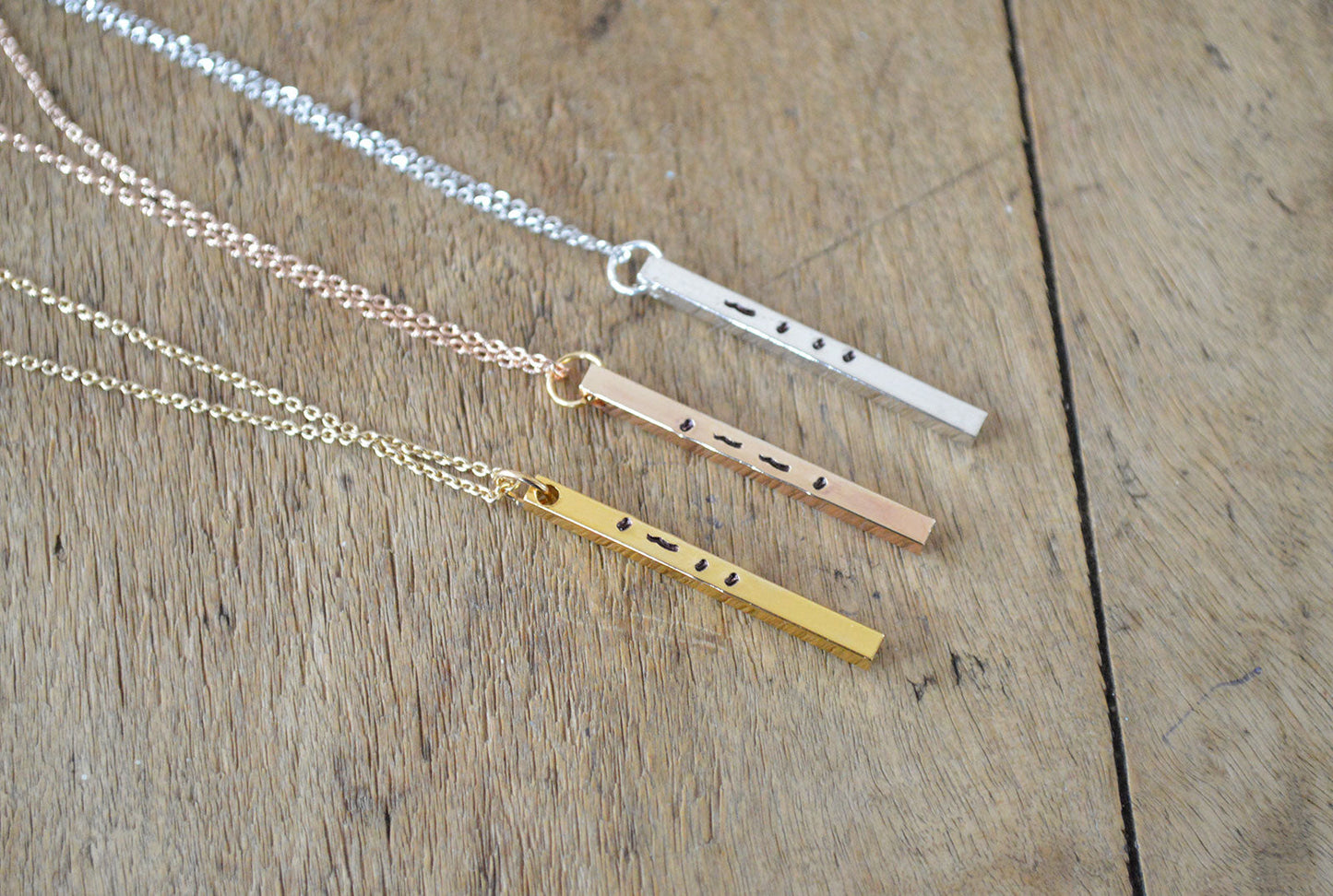 Morse Code Stamped Jewellery