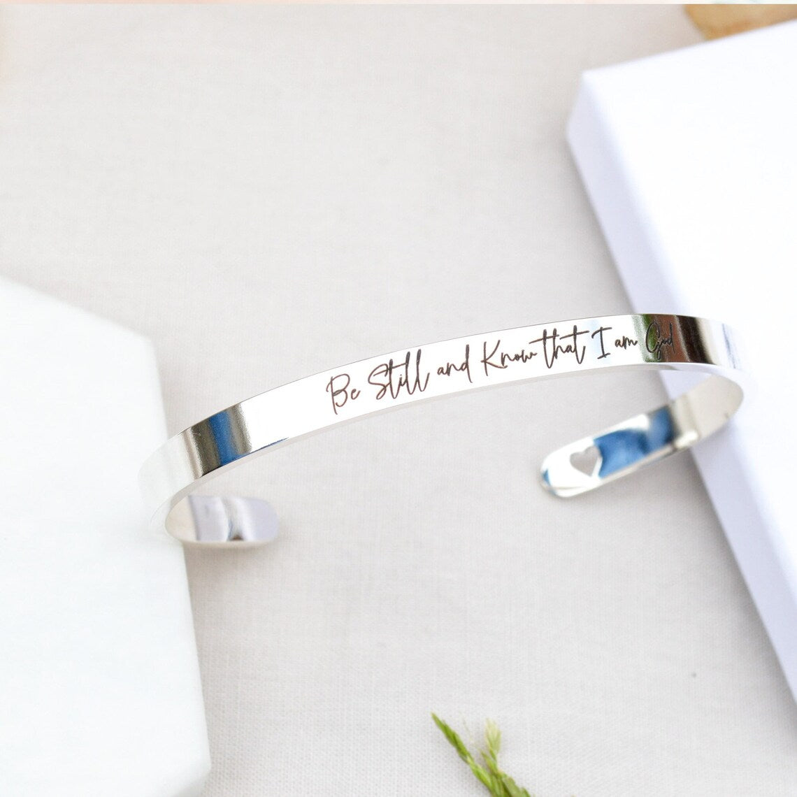 Personalised Be Still Cuff Bracelet