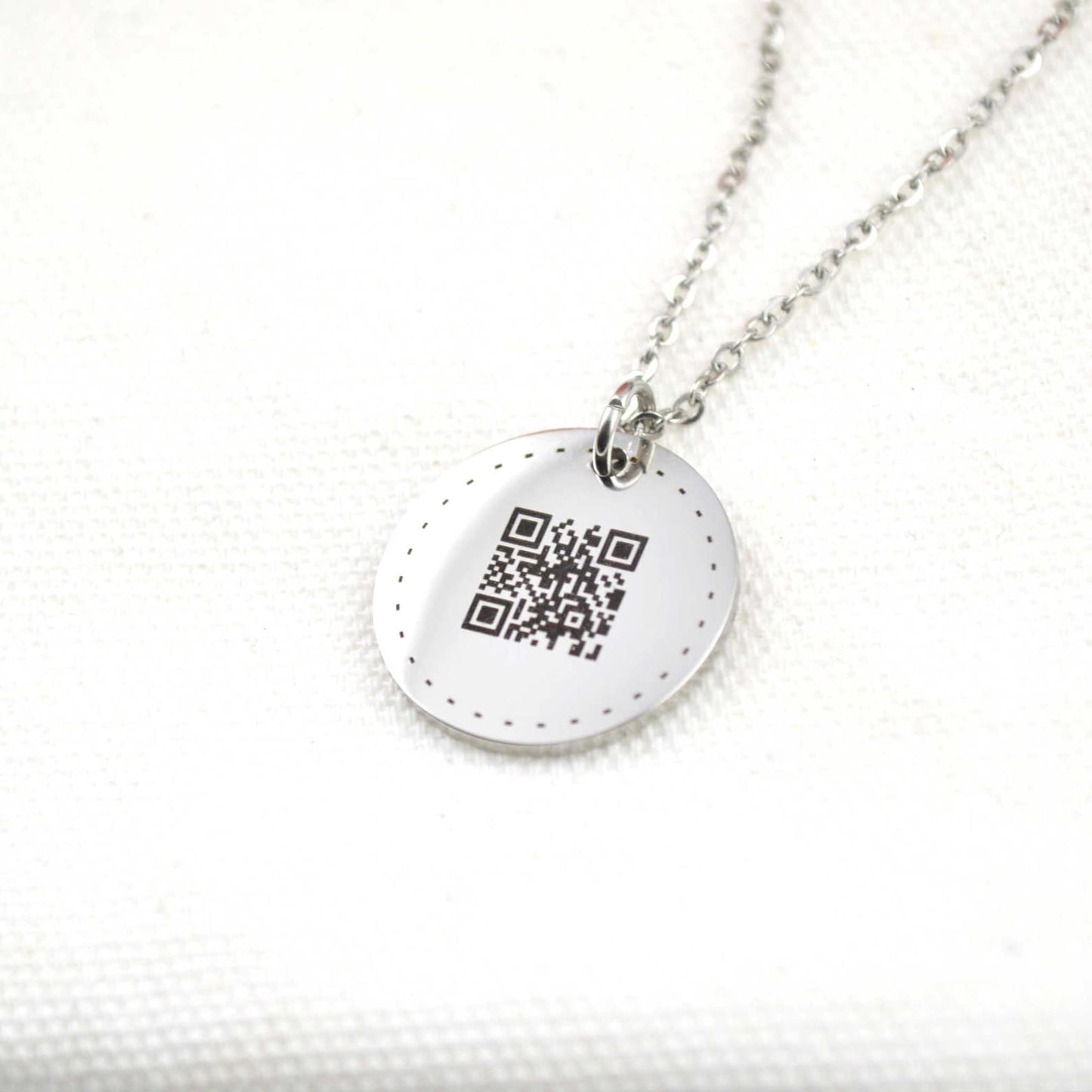 QR Code Engraved Necklace