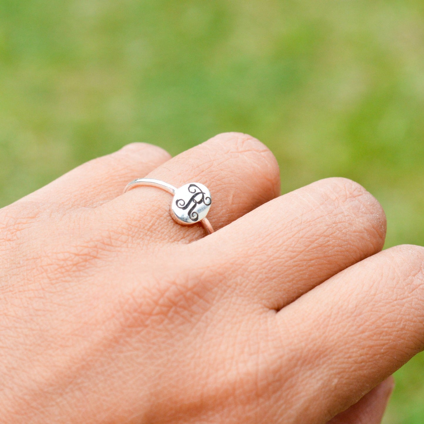 Sterling Silver Monogram Ring