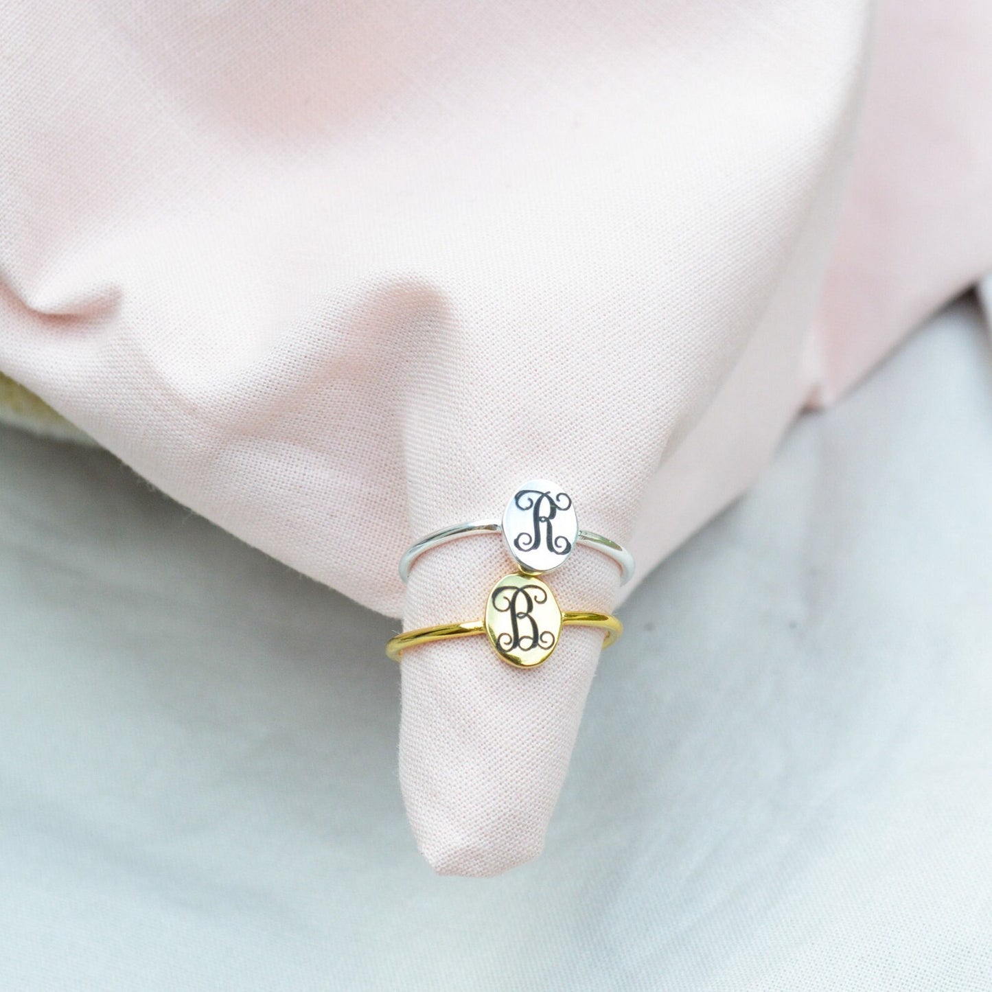 Sterling Silver Monogram Ring