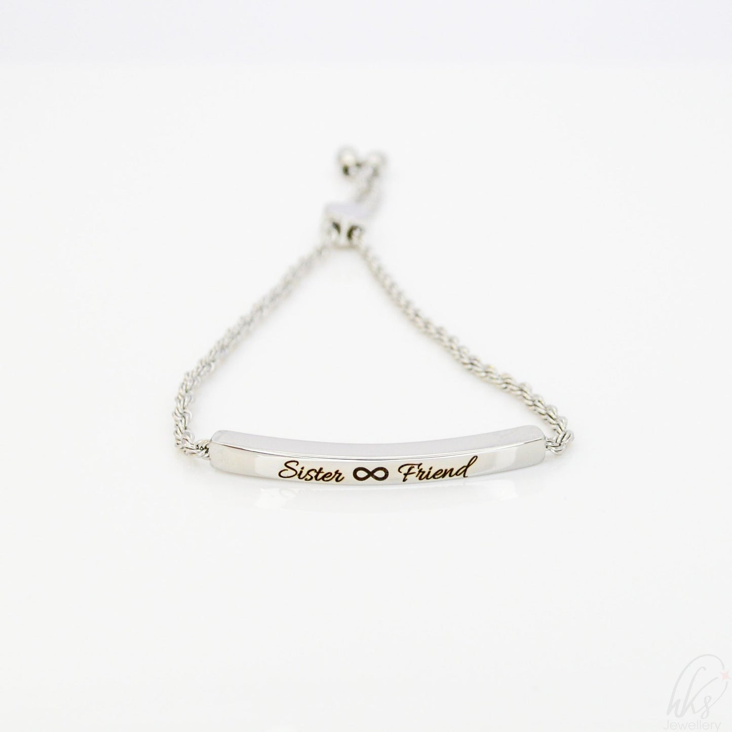 Silver Infinity Bar Bracelet