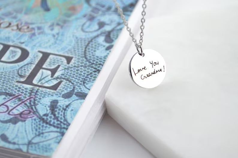 Personalised Handwriting Coin Necklace