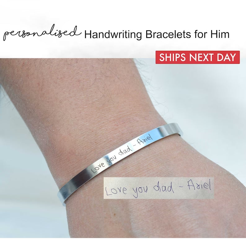 Personalised Handwriting Cuff Bracelet