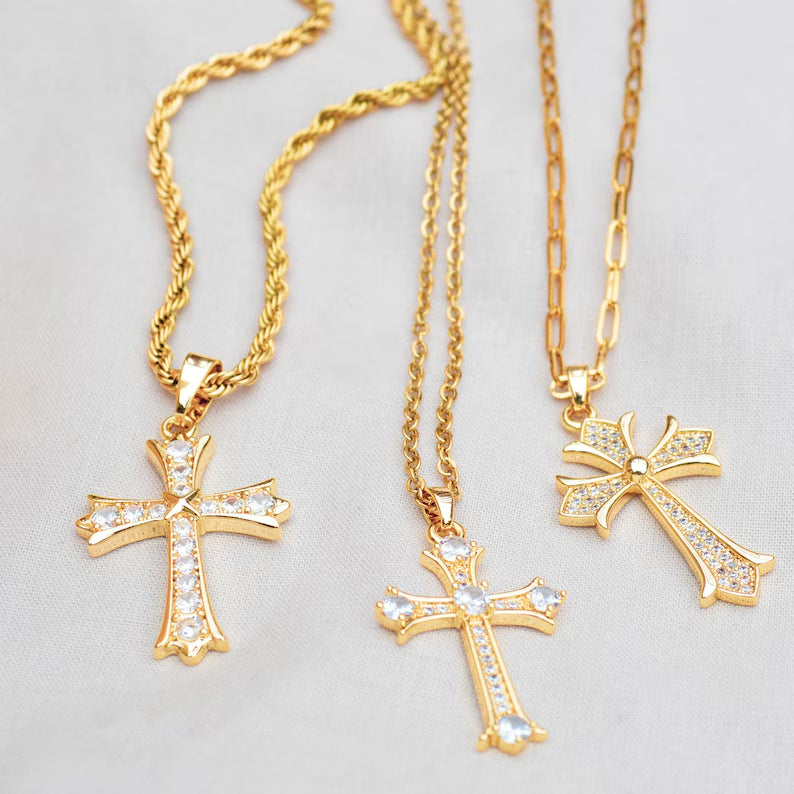 18k Gold Cross Necklace