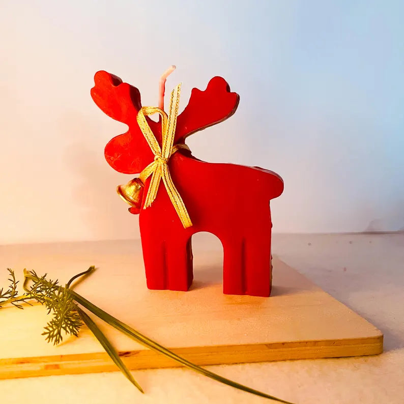 Reindeer Christmas candle