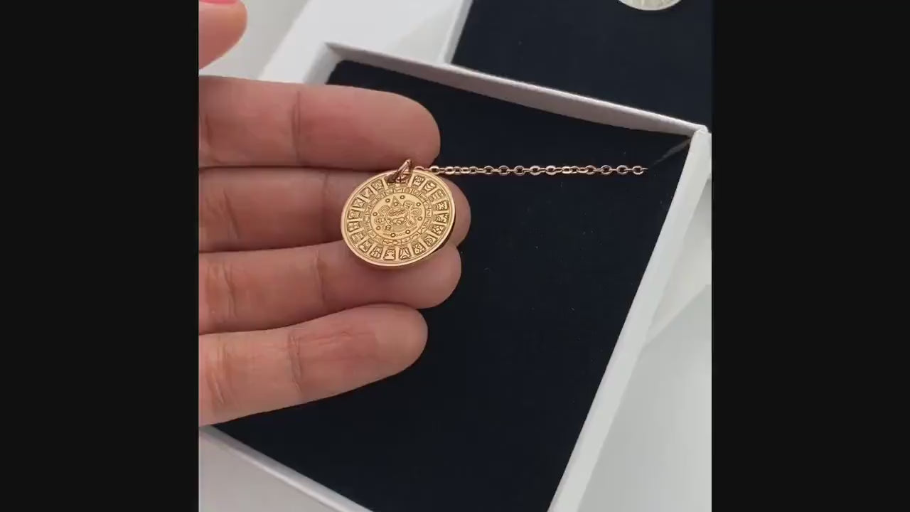 Aztec Mayan Calendar Necklace