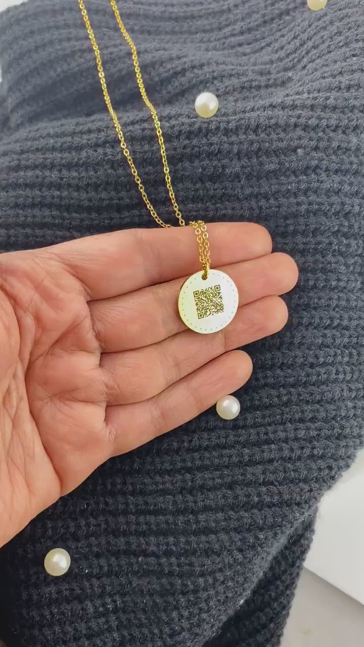 QR Code Engraved Necklace
