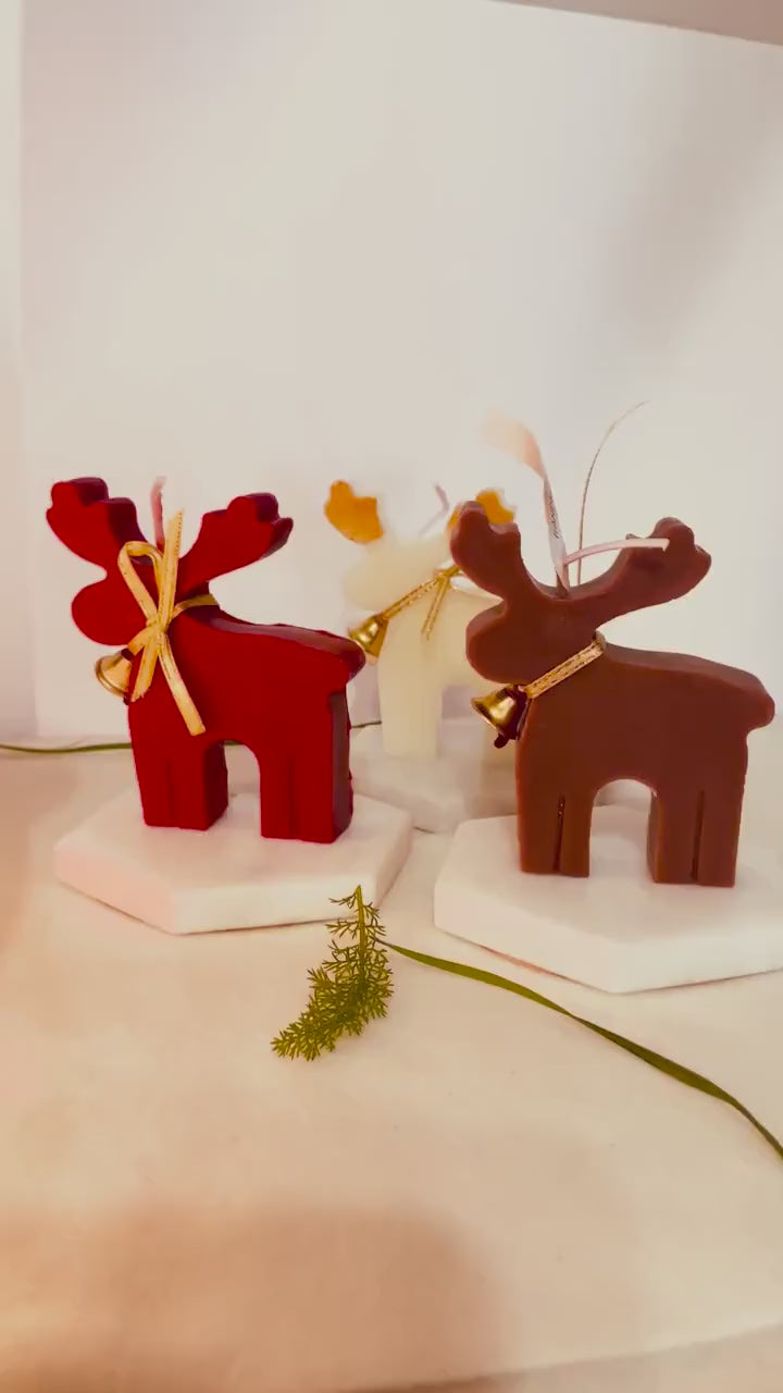 Reindeer Christmas candle