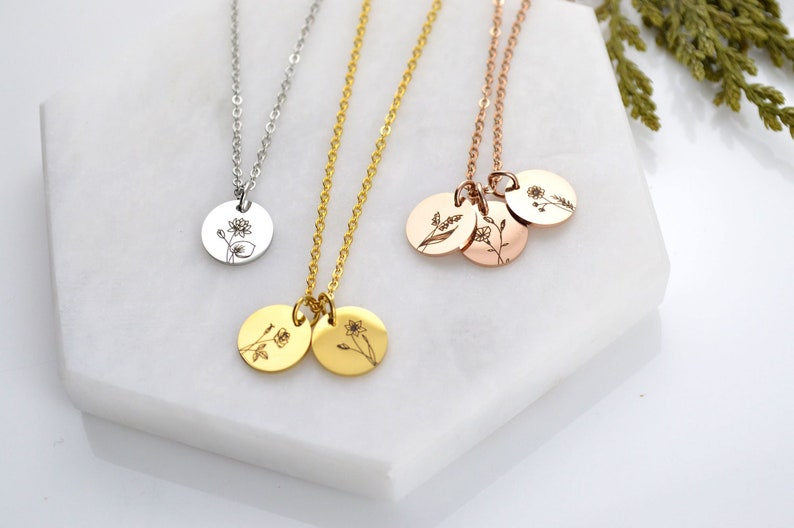 Personalised Birth Flower Necklace