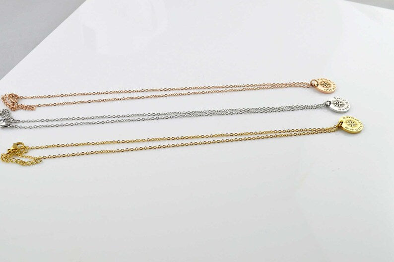Compass Latitude Longitude Necklace