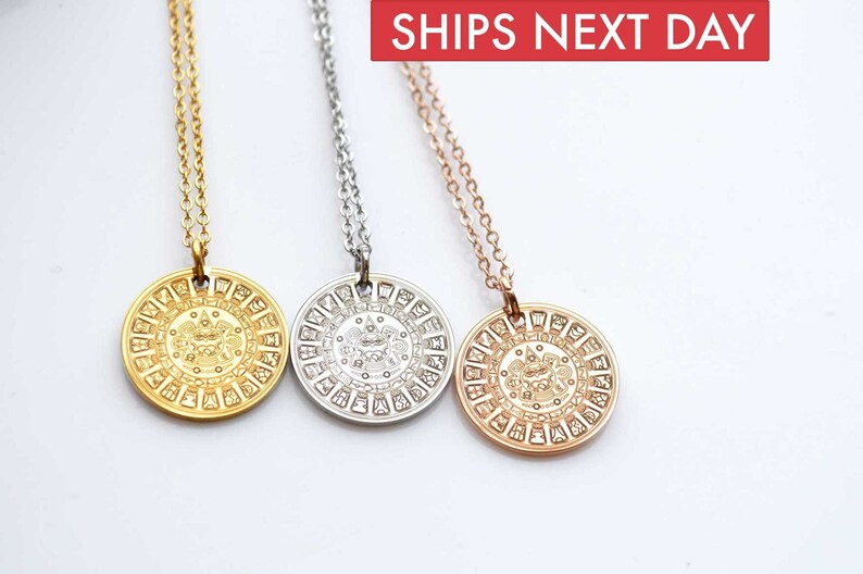 Aztec Mayan Calendar Necklace