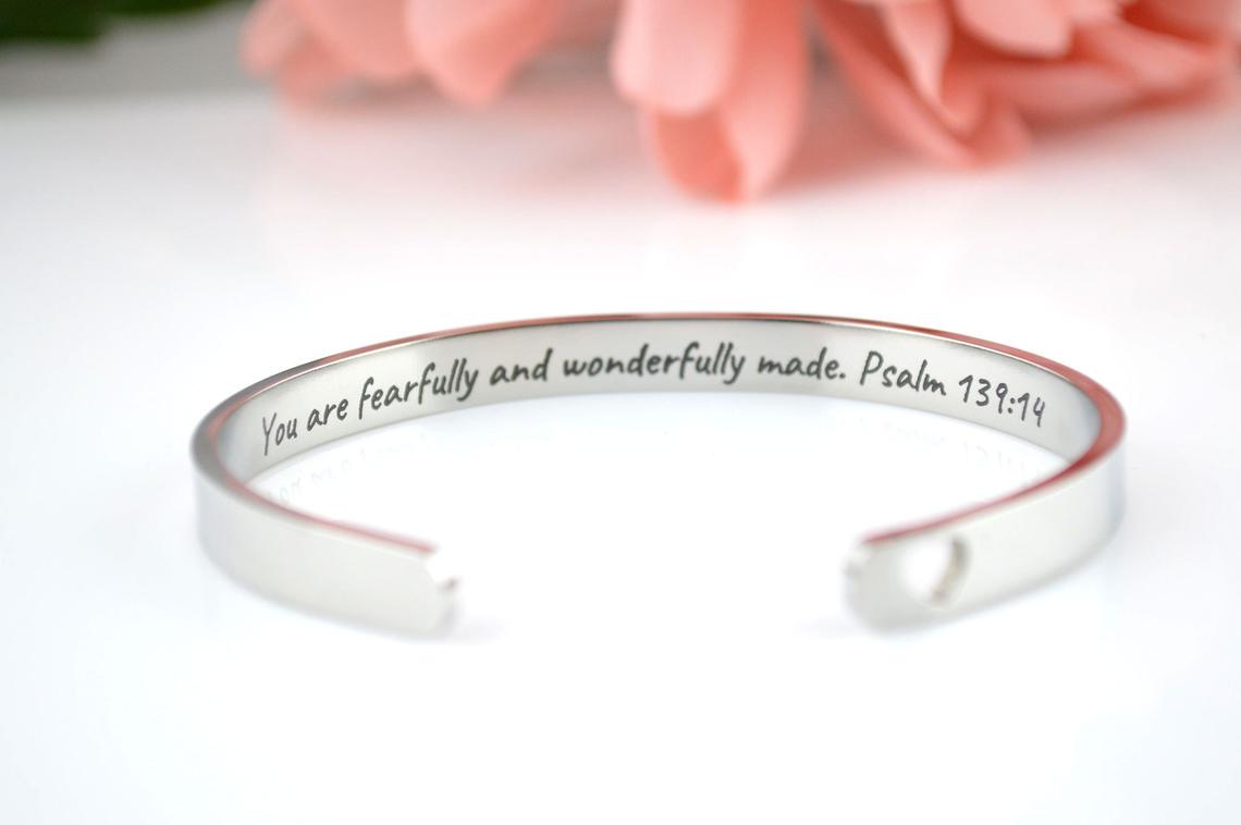 Christian Cuff Bracelet - Psalms 139