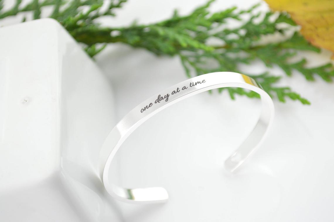 Anxiety Cuff Bracelet One Day at a Time