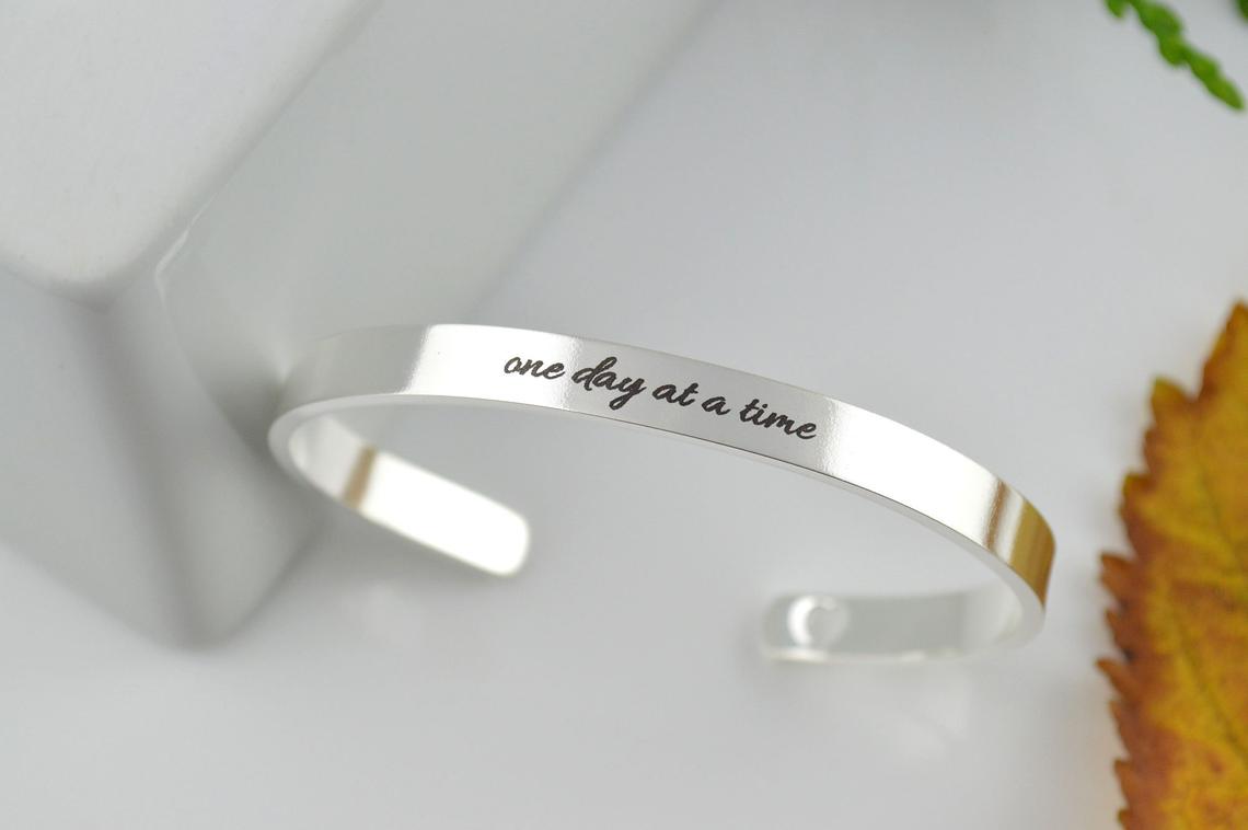 Anxiety Cuff Bracelet One Day at a Time