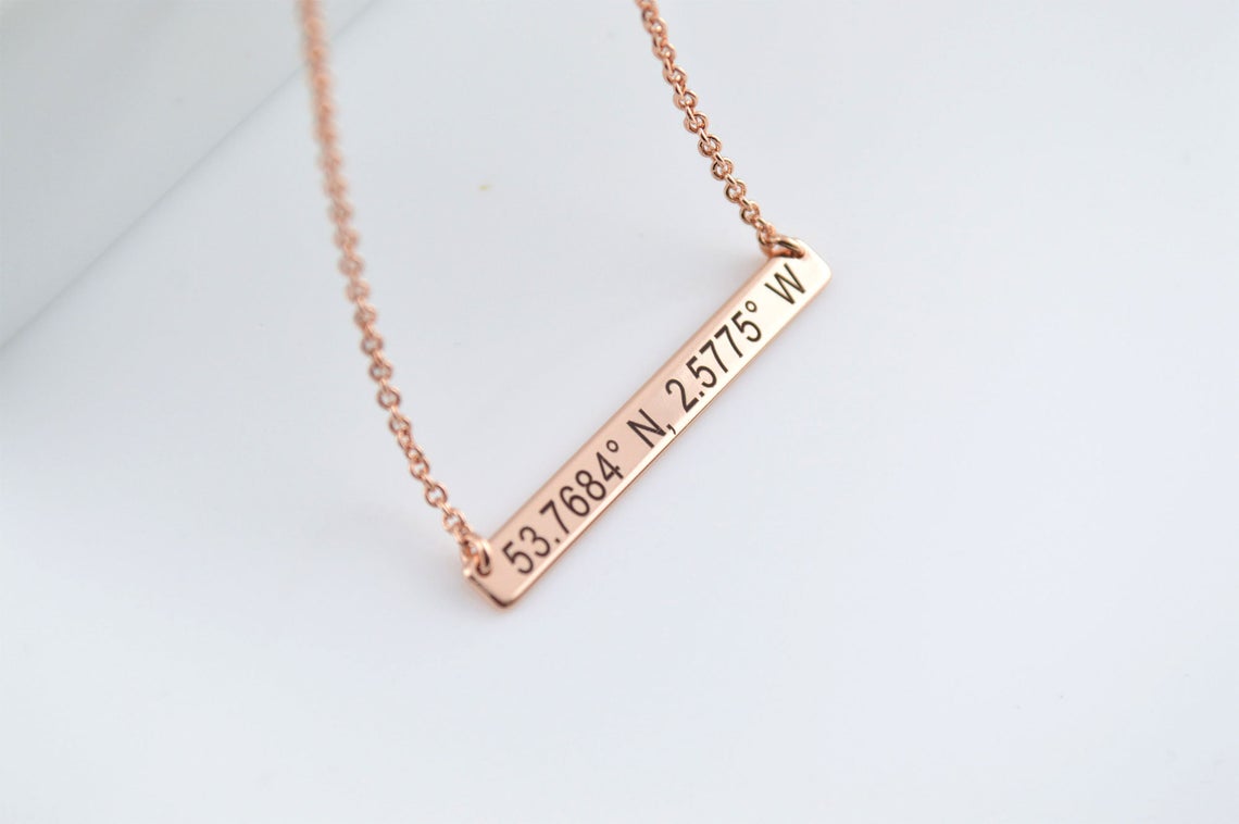 Coordinates Bar Necklace