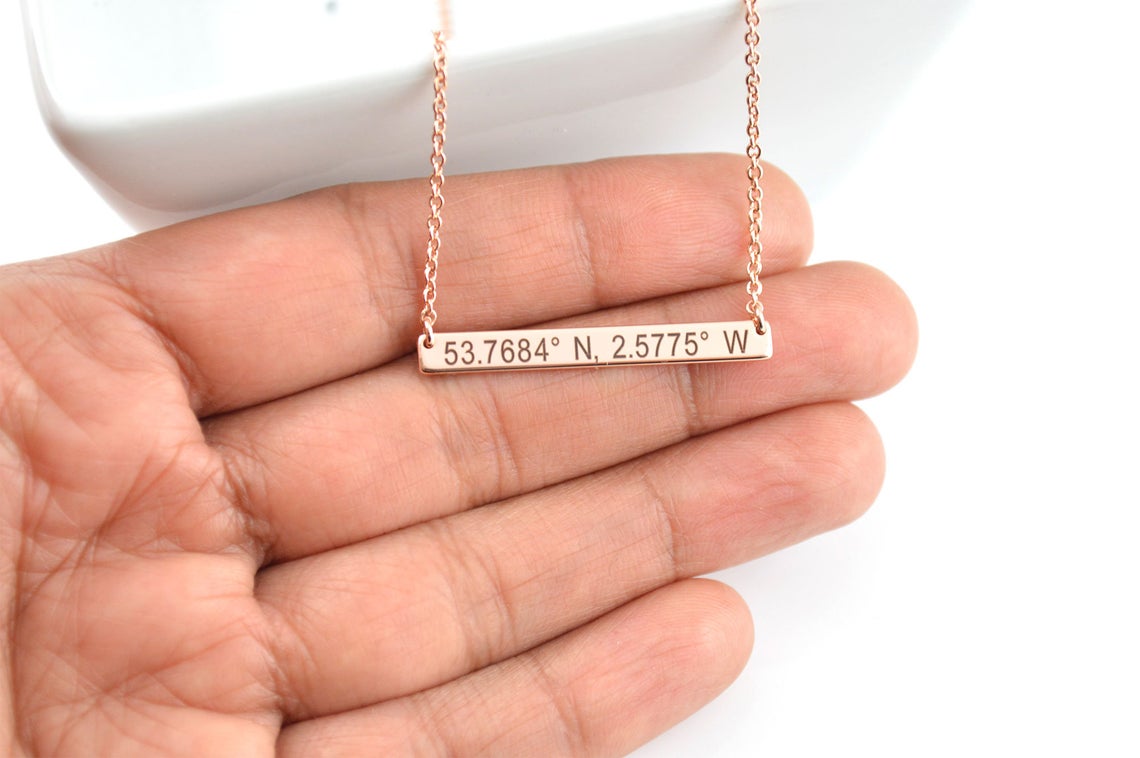 Coordinates Bar Necklace