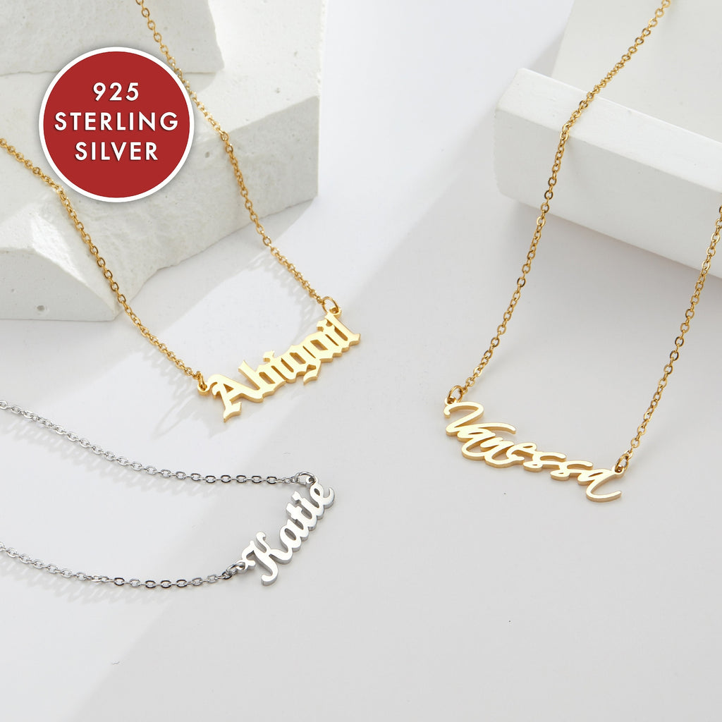 Gold and silver hot sale name necklace