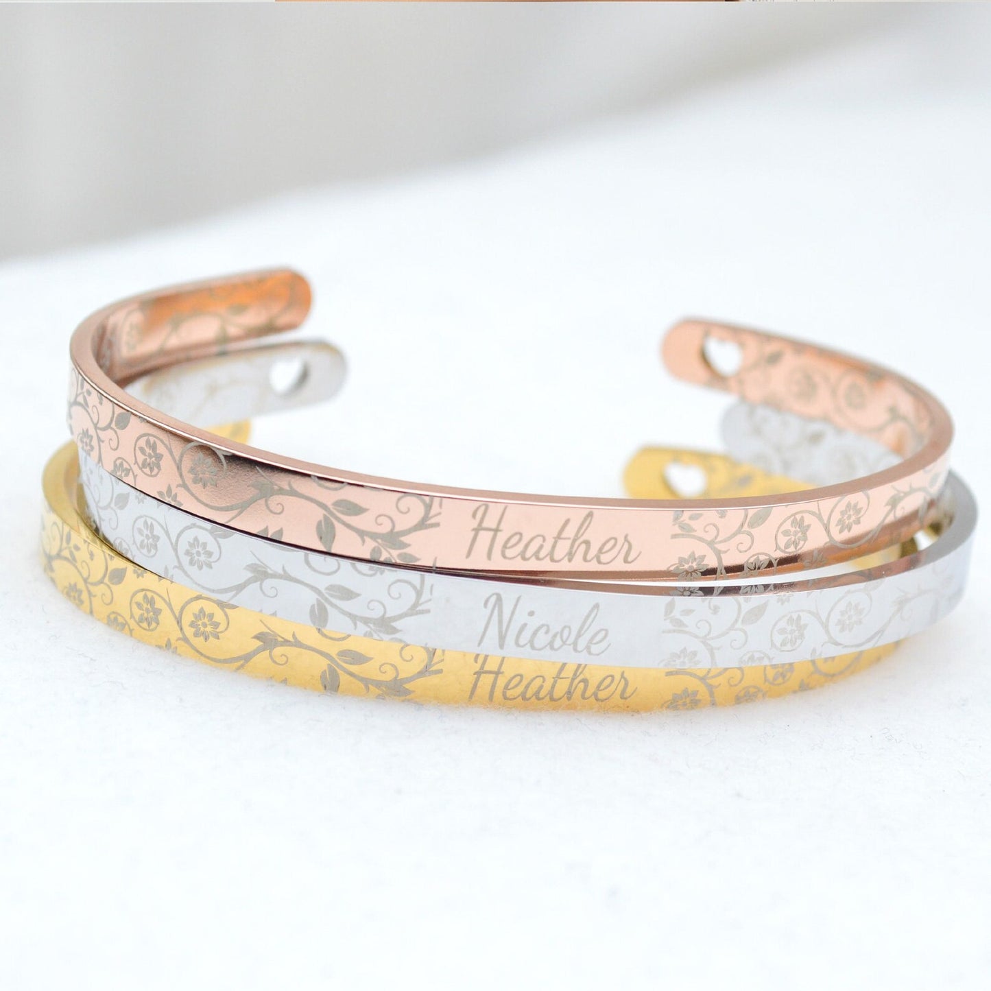 Floral Pattern Cuff Bracelet