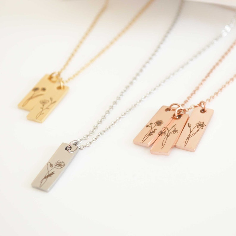 Combined Birth Flower Necklace
