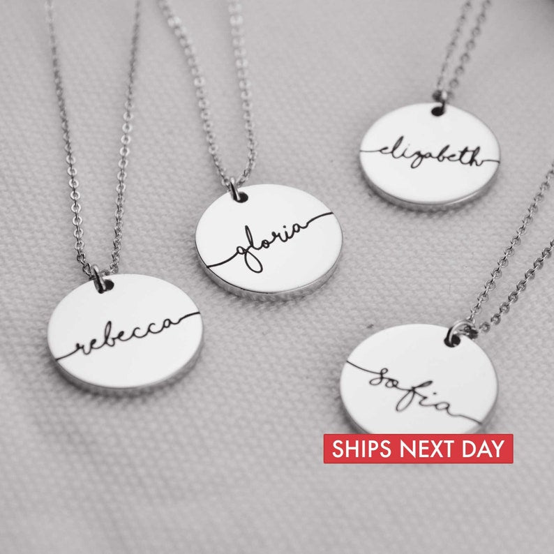 Sterling Silver Flowing Name Necklace