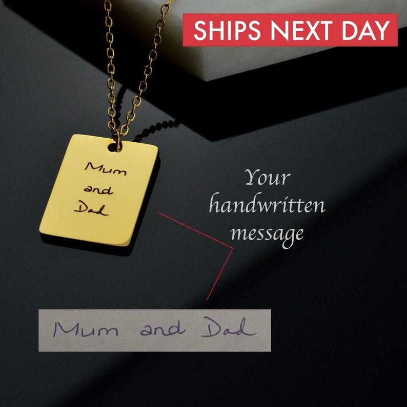 Actual Handwriting Pendant Necklace