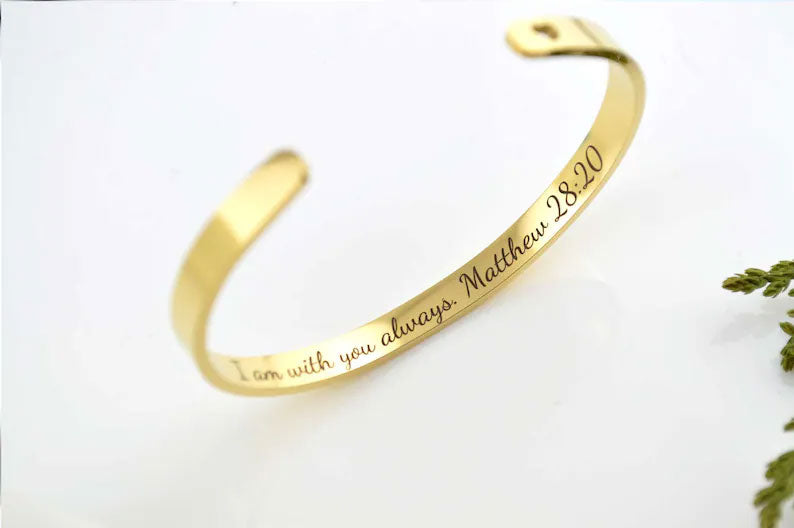 Stainless Steel Christian Cuff Bracelet