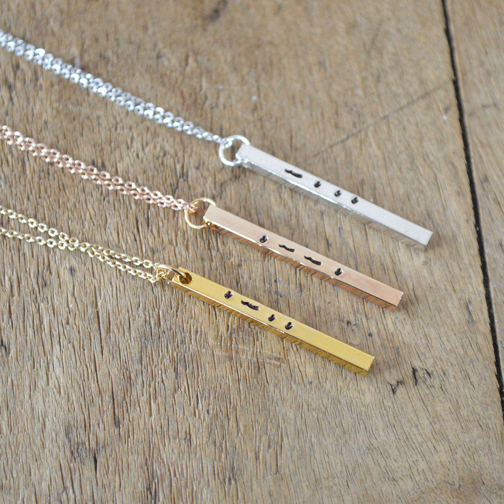 Morse Code Stamped Jewellery
