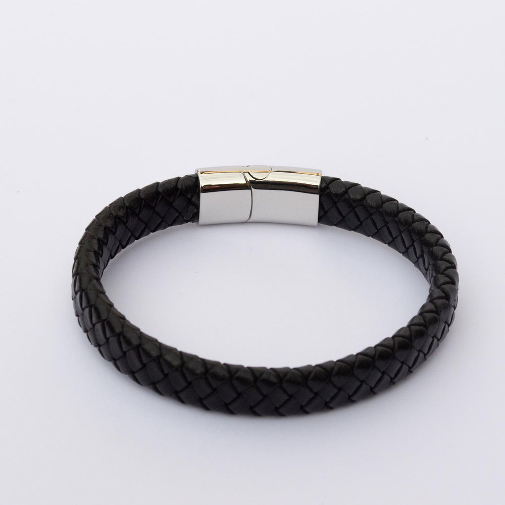 Men’s Leather Initials Bracelet