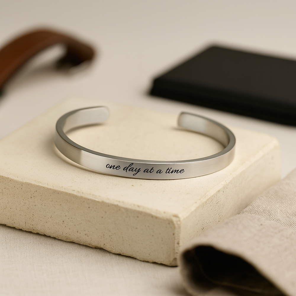 Anxiety Cuff Bracelet One Day at a Time