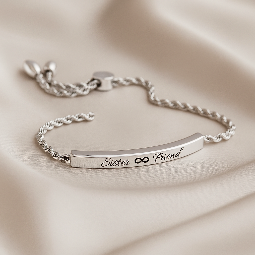 Silver Infinity Bar Bracelet