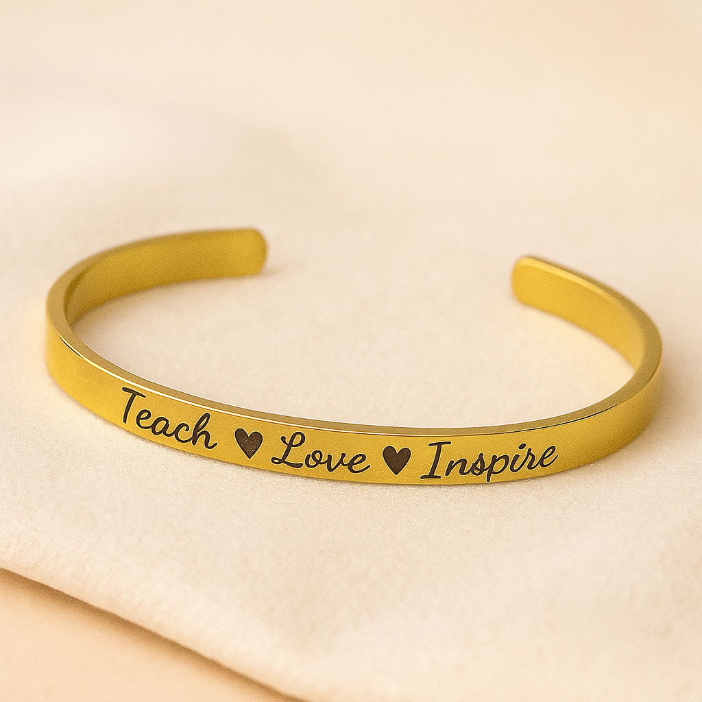 "Teach Love Inspire" Teacher's day Bracelet Gift