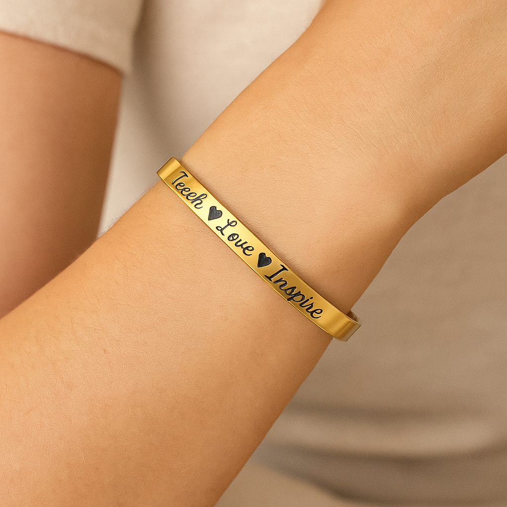 "Teach Love Inspire" Teacher's day Bracelet Gift