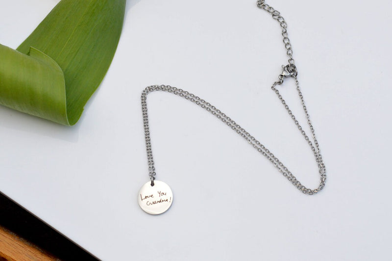 Handwriting Necklace, Personalised Gifts for Her, Gold Necklace, Personalized Signature Keepsake, Memorial meaningful gift, Engraved Gift