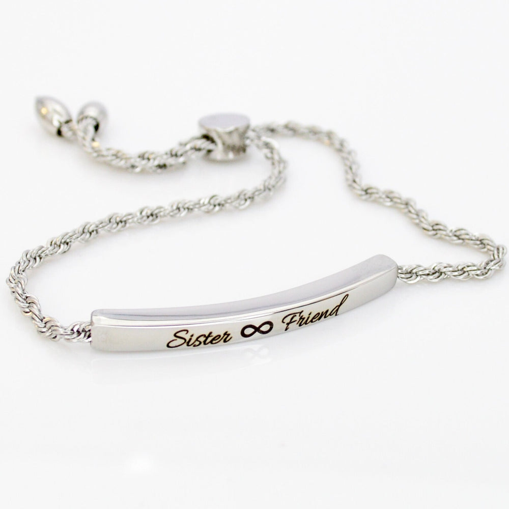 Silver Infinity Bar Bracelet