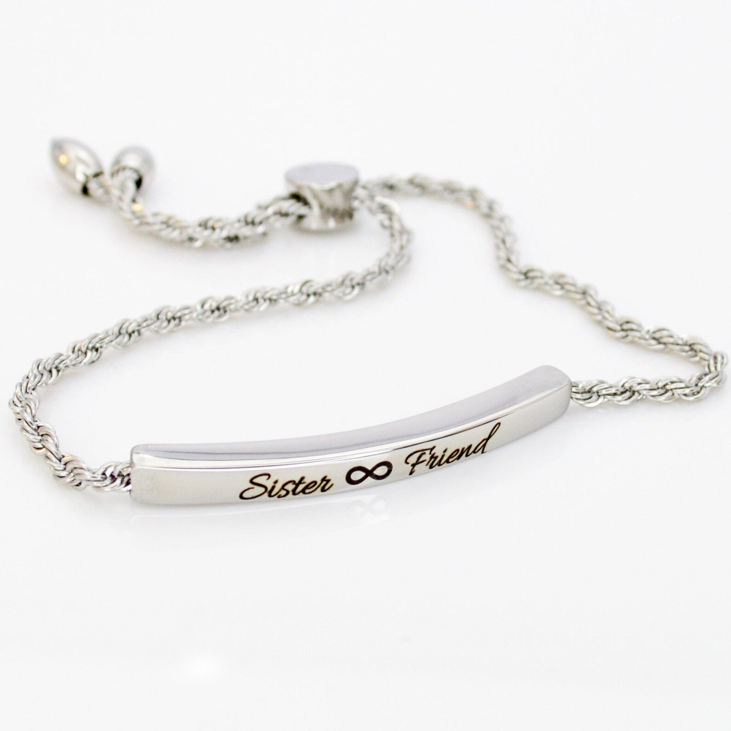 Silver Infinity Bar Bracelet