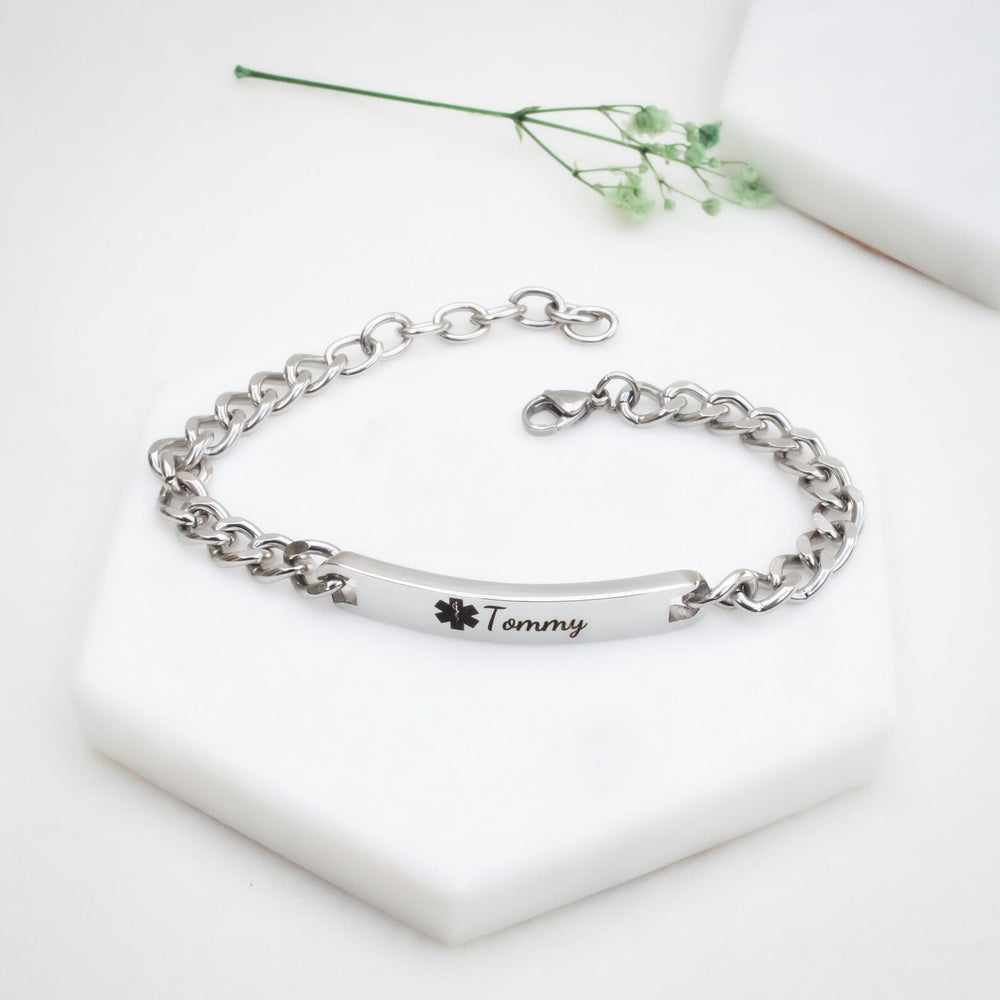 Mens Medical ID Bracelet
