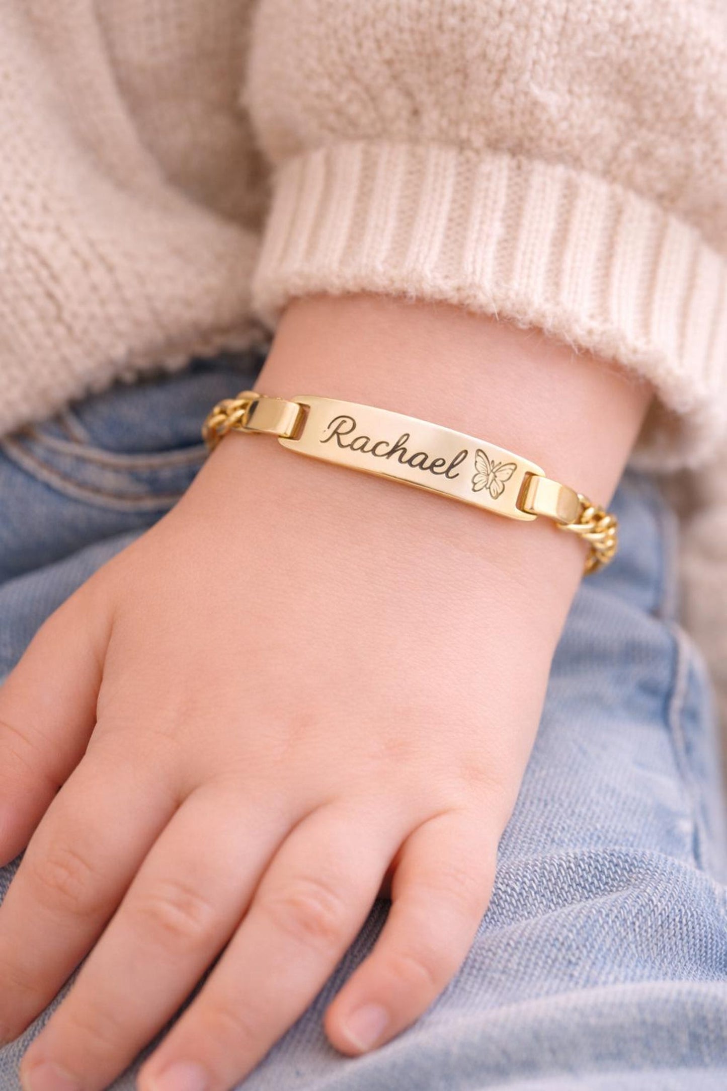 14K Gold Baby Name Bracelet, Personalise Baby Girl or Boy Bracelet, Kids gifts, Newborn gifts