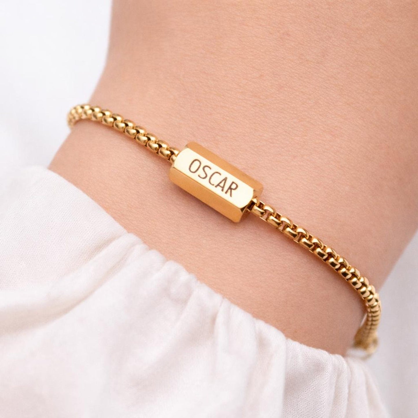 Custom Name Bracelet, Personalised Gold Bracelet, Bracelets for Women, Name Charm Bracelet