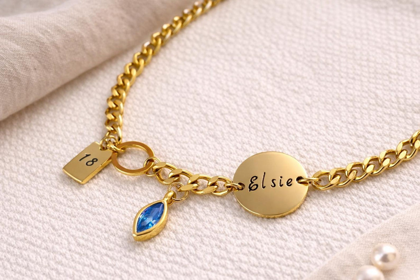 18k Gold Plated Birthday Bracelet, Engraved Custom Name Bracelet, Personalized Name Jewelry, Birthday Gifts for Her, Bracelets for Women