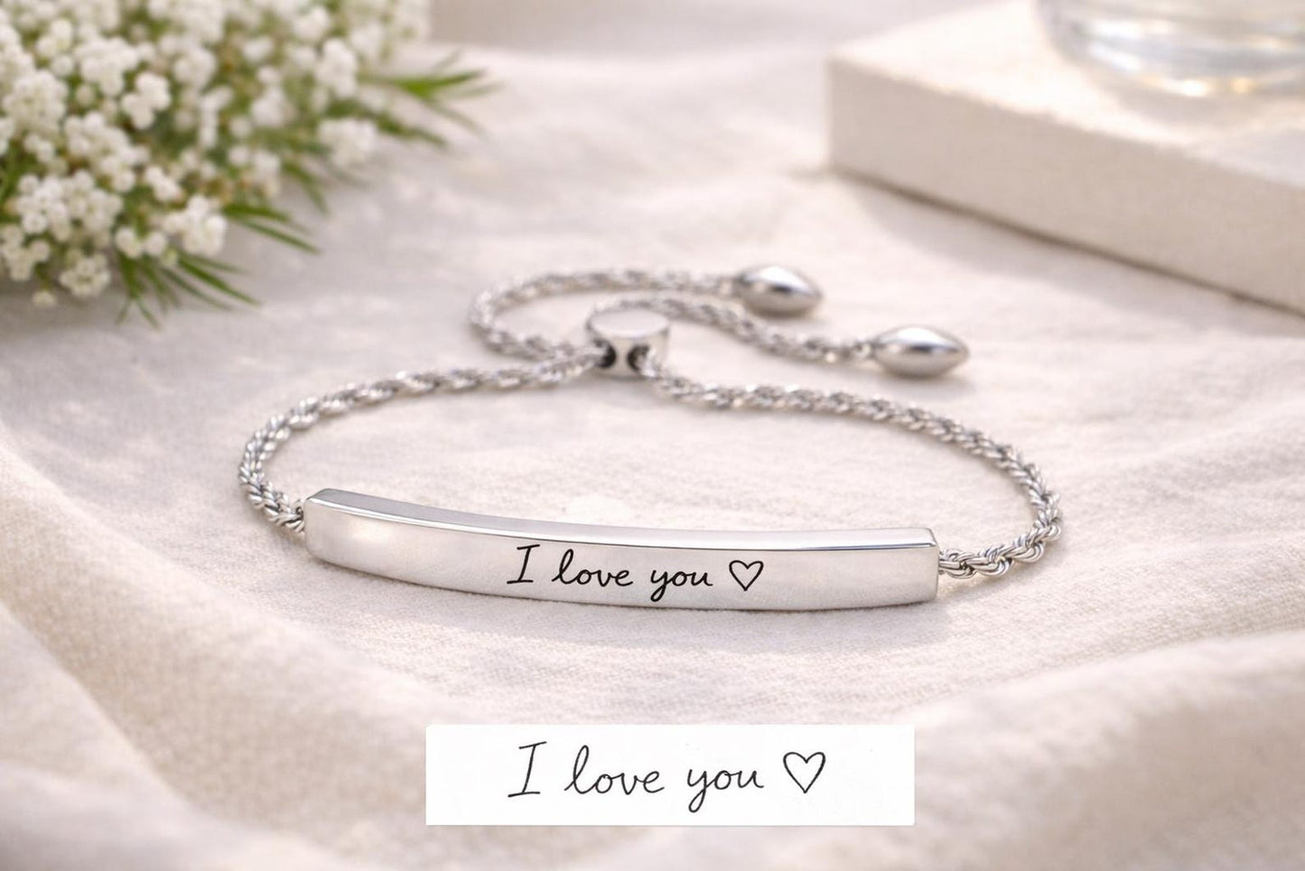 Memorial Handwriting Bracelet, Actual Handwriting Jewellery, Sympathy Gift, Loss of Loved One Gift
