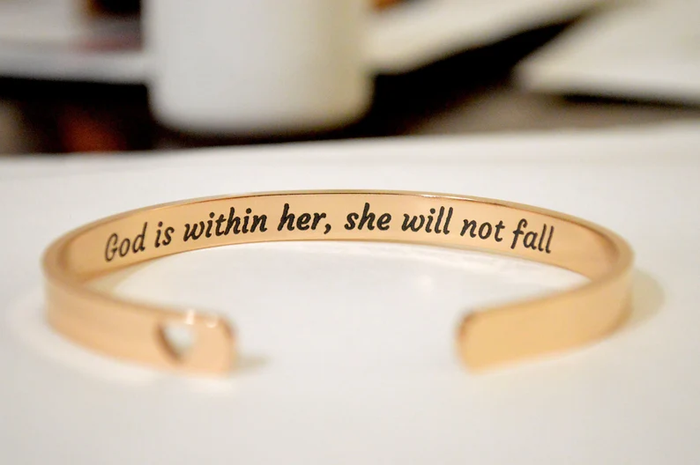 Christian Cuff Bracelet, Psalms Bracelet, Black Bracelet, Bible Verse Cuff, Mothers Day Gifts, Christmas Gifts, Personalised Gifts for Her