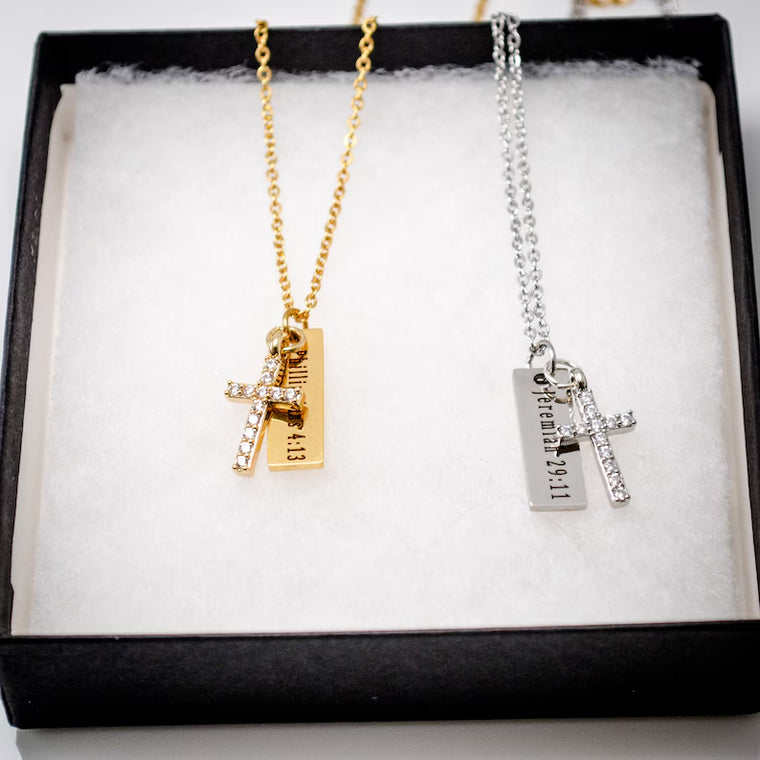 Personalised Cross Charm Necklace