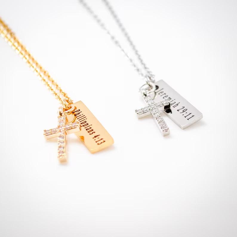 Personalised Cross Charm Necklace
