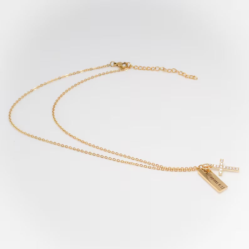 Personalised Cross Charm Necklace