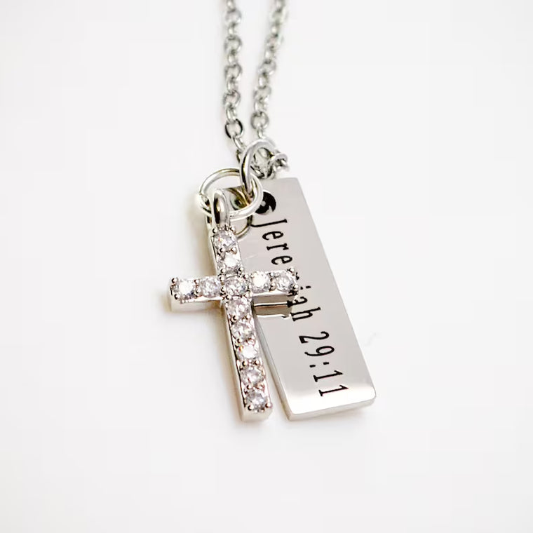 Personalised Cross Charm Necklace