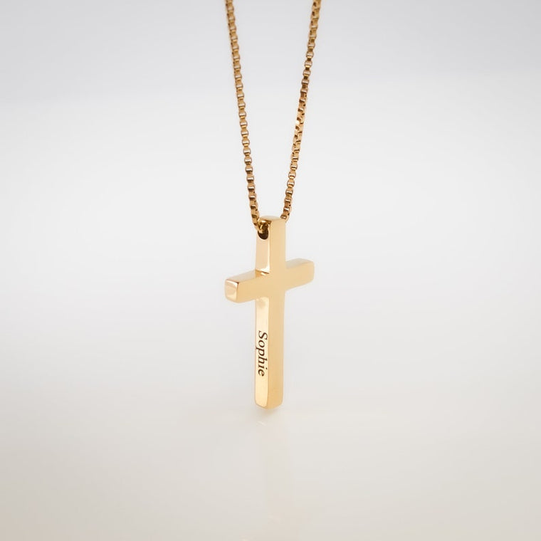 Personalized Gold Cross Pendant Necklace • Crucifix Pendant Necklace • Personalized Silver Cross necklace • Gift for her or him