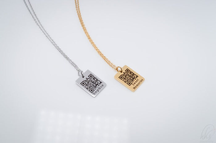 Custom QR Code Necklace - Personalized Gold Pendant Necklace - Handcrafted Tech-Inspired Jewelry Gift