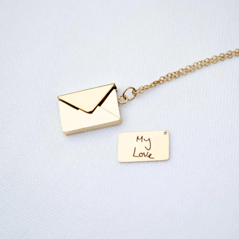 Gold/Silver Plated Personalised Envelope Necklace