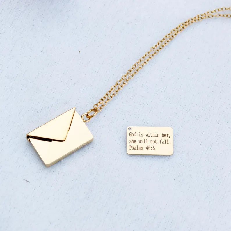 The lord goes before you Deut Bible Verse Necklace